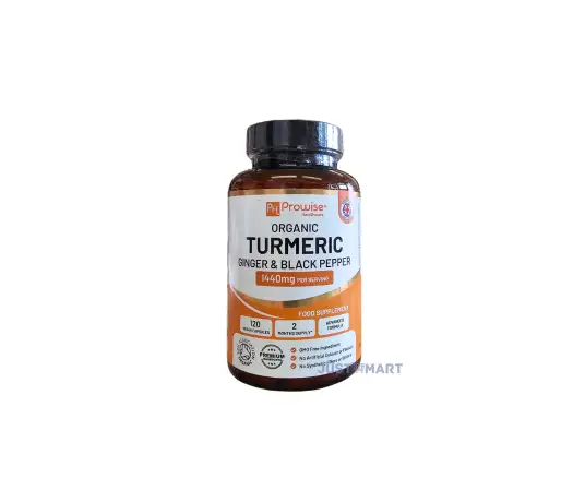 Click Here To Enlarge This Photo Of Prowise Healthcare Organic Turmeric Ginger & Black Pepper (120 Vegan Capsules), 100g
