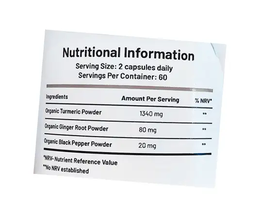 Click Here To Enlarge This Photo Of Prowise Healthcare Organic Turmeric Ginger & Black Pepper (120 Vegan Capsules), 100g