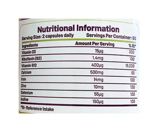 Click Here To Enlarge This Photo Of Prowise Healthcare Advanced Vegan Vital (120 Vegan Capsules), 119g