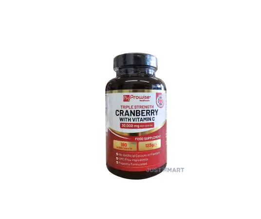 Click Here To Enlarge This Photo Of Prowise Healthcare Triple Strength Cranberry with Vitamin C (180 Vegan Tablets), 123g