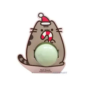 Christmas Pusheen the Cat Bath Bomb in a  Shaped Gift Box - Peppermint Candy