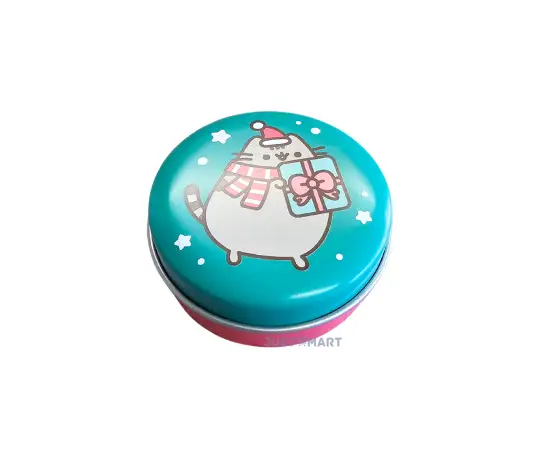Click Here To Enlarge This Photo Of Pusheen the Cat Christmas 2023 Lip Balm in a Tin - Peppermint