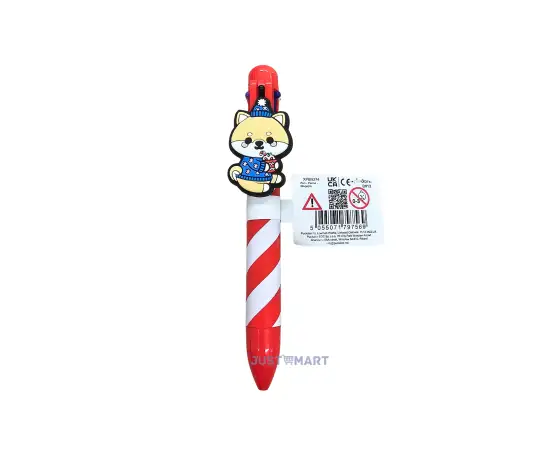 Click Here To Enlarge This Photo Of Christmas Adoramals Multi Colour Pen with Charm  (6 Colours) - Shiba
