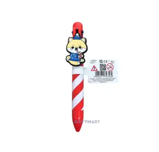 Christmas Adoramals Multi Colour Pen with Charm  (6 Colours) - Shiba