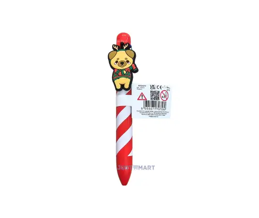 Click Here To Enlarge This Photo Of Christmas Adoramals Multi Colour Pen with Charm  (6 Colours) -  Dog