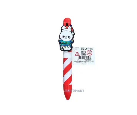 Click Here To Enlarge This Photo Of Christmas Adoramals Multi Colour Pen with Charm  (6 Colours) - Rabbit