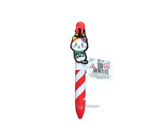 Click Here To Enlarge This Photo Of Christmas Adoramals Multi Colour Pen with Charm  (6 Colours) - Cat