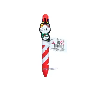 Christmas Adoramals Multi Colour Pen with Charm  (6 Colours) - Cat