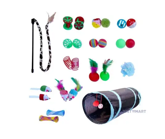 Click Here To Enlarge This Photo Of Cat Tunnel with 24pcs Cat Toys