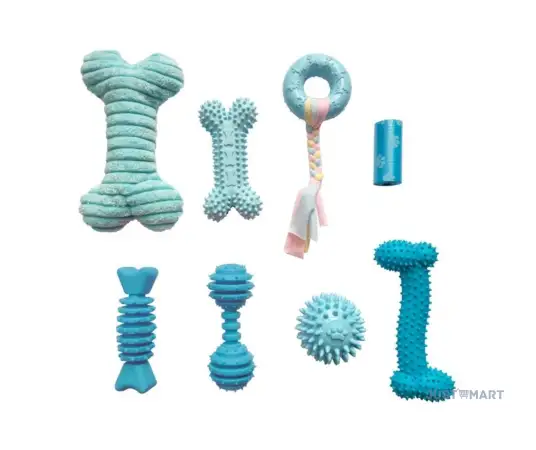 Click Here To Enlarge This Photo Of 8 pcs Puppy Toy Set (Blue)