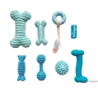 8 pcs Puppy Toy Set (Blue)