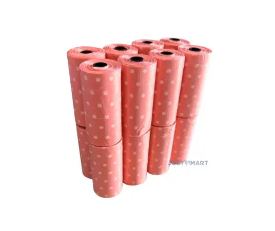 Click Here To Enlarge This Photo Of Printed Dog Poop Bags Set (240pcs) - Pink