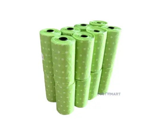 Click Here To Enlarge This Photo Of Printed Dog Poop Bags Set (240pcs) - Green
