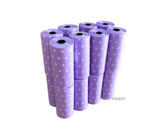 Click Here To Enlarge This Photo Of Printed Dog Poop Bags Set (240pcs) - Purple