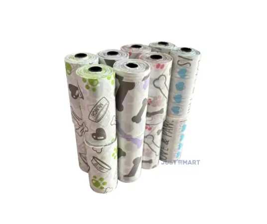 Click Here To Enlarge This Photo Of Printed Dog Poop Bags Set (240pcs) - White