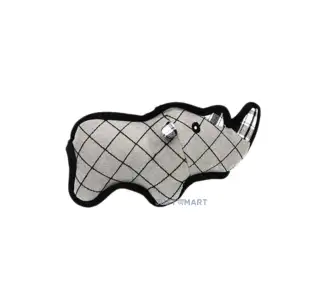 Canvas Plush Toy with Squeaker - Rhino (Grey)
