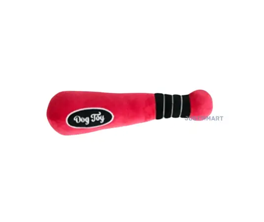 Click Here To Enlarge This Photo Of Soft Plush Toy with Squeaker - Red Baseball Bat
