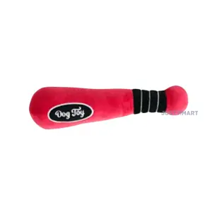 Soft Plush Toy with Squeaker - Red Baseball Bat