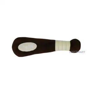 Soft Plush Toy with Squeaker - Brown Baseball Bat