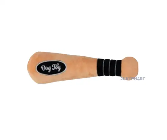 Click Here To Enlarge This Photo Of Soft Plush Toy with Squeaker - Beige Baseball Bat