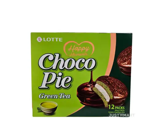 Click Here To Enlarge This Photo Of Lotte Choco Pie (Green Tea), 336g (12 x 28g)