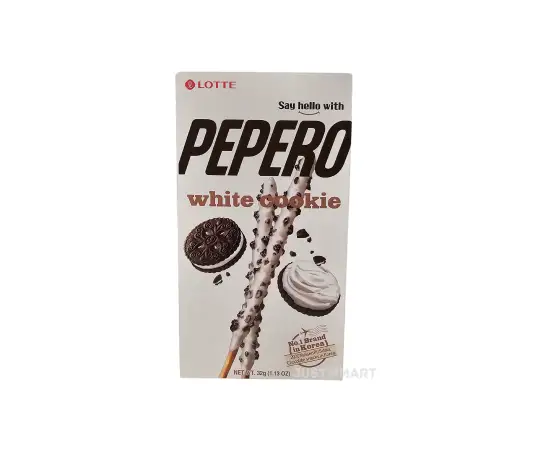 Click Here To Enlarge This Photo Of Lotte Pepero White Cookie Chocolate and Biscuits Sticks, 32g