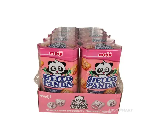 Click Here To Enlarge This Photo Of Hello Panda Strawberry Filled Biscuits, 10 x 50g