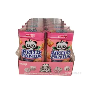 Hello Panda Strawberry Filled Biscuits, 10 x 50g
