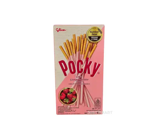 Click Here To Enlarge This Photo Of Glico Pocky Sticks Strawberry Flavour, 45g