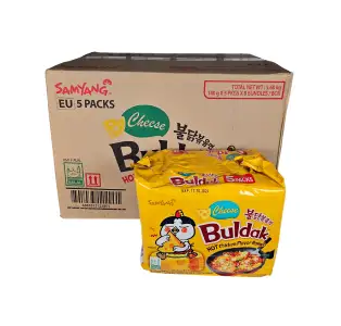 Samyang Cheese Variety Hot Chicken Ramen - HALAL, 8 x (5 Packs of 140g)