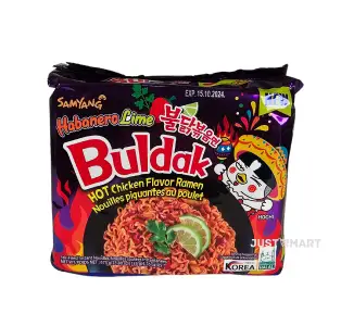 Samyang Habanero Lime Hot Chicken Flavour Ramen - HALAL, 650g (5 x 130g)