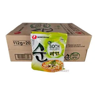 Nongshim Soon Veggie Ramyun Noodles - HALAL, 20 x 112g
