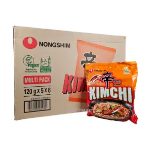 Nongshim Kimchi Ramyun (Multipack), 8 x (5 Packs of 120g)