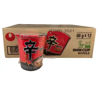 Nongshim Shin Ramyun Cup Noodles, 12 x 68g