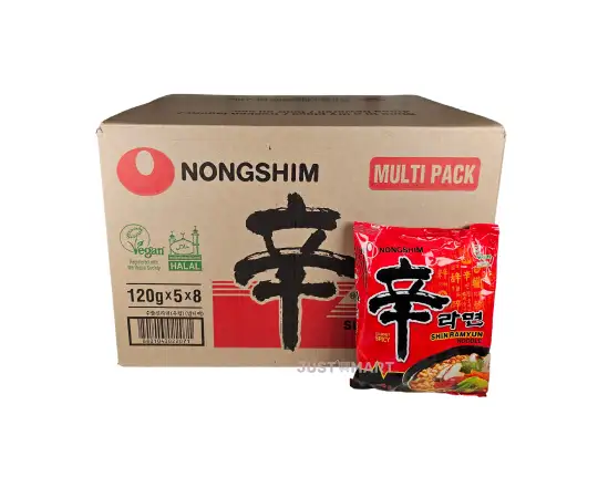 Click Here To Enlarge This Photo Of Nongshim Shin Ramyun - HALAL, 8 x (5 Packs of 120g)