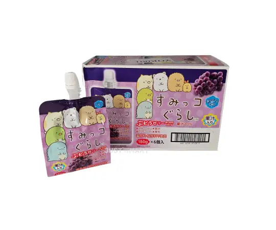 Click Here To Enlarge This Photo Of Yokoo - Sumikkogurashi Konnyaku Jelly (Grape), 6 x 150g