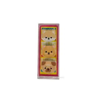 Adoramals Pets Pug Cut & Shiba Inu 3 Piece Eraser Set