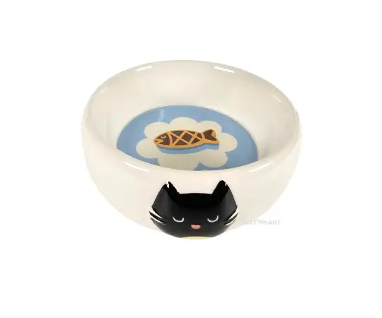 Click Here To Enlarge This Photo Of Feline Fine Cat Ceramic Pet Food Water Bowl