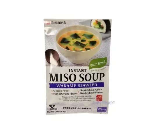 Click Here To Enlarge This Photo Of Hanamaruki Vegan Instant Miso Soup Wakame, 54.9g (3 Servings)