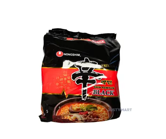 Click Here To Enlarge This Photo Of Nongshim Shin Ramyun Black Noodles - HALAL, 4 x 130g
