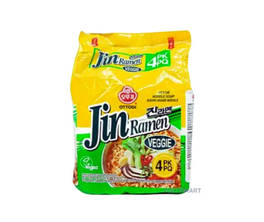 Click Here To Enlarge This Photo Of Ottogi Jin Ramen (Veggie), 4 x 110g