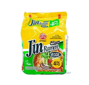 Ottogi Jin Ramen (Veggie), 4 x 110g